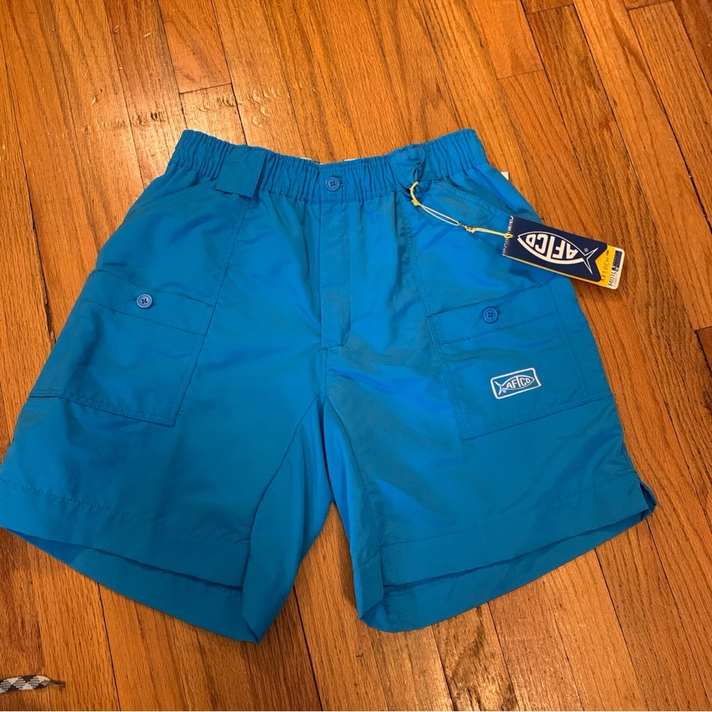 AFTCO fishing Blue Cargo Shorts Lightweight 30 8”